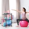 4-in-1 Black Dumbbell & Yoga Storage Rack – Heavy-Duty Home Gym Organizer with Wheels, Hooks & Mat Holder for Dumbbells, Balls, Resistance Bands